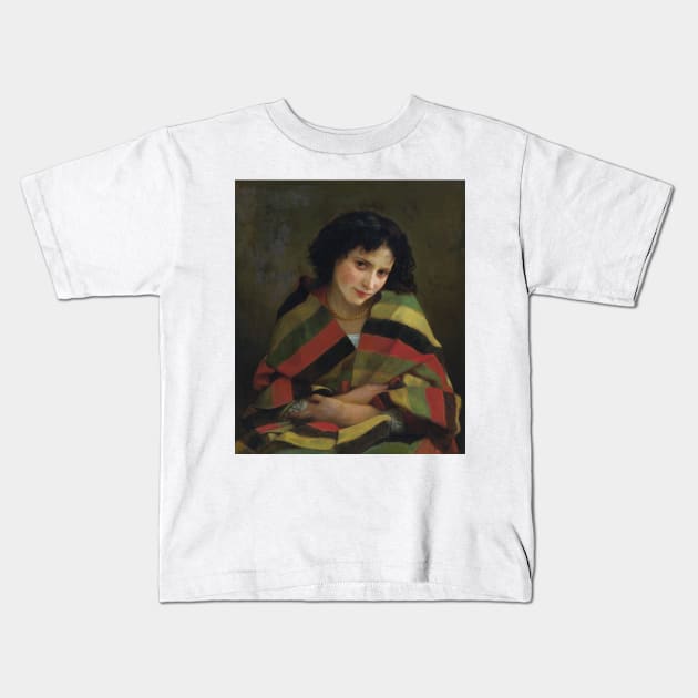 Frileuse by William-Adolphe Bouguereau Kids T-Shirt by Classic Art Stall
